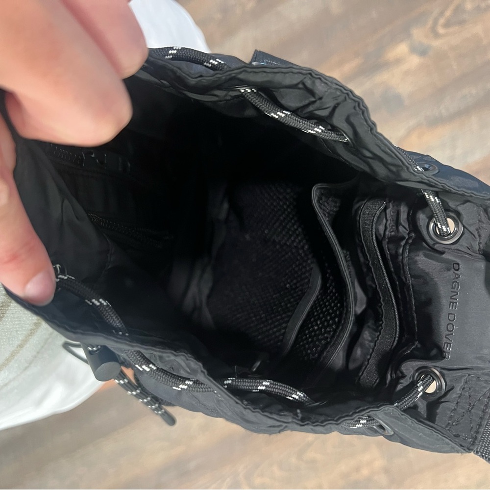 Dagne Dover Black Drawstring Backpack with Mesh P… - image 4